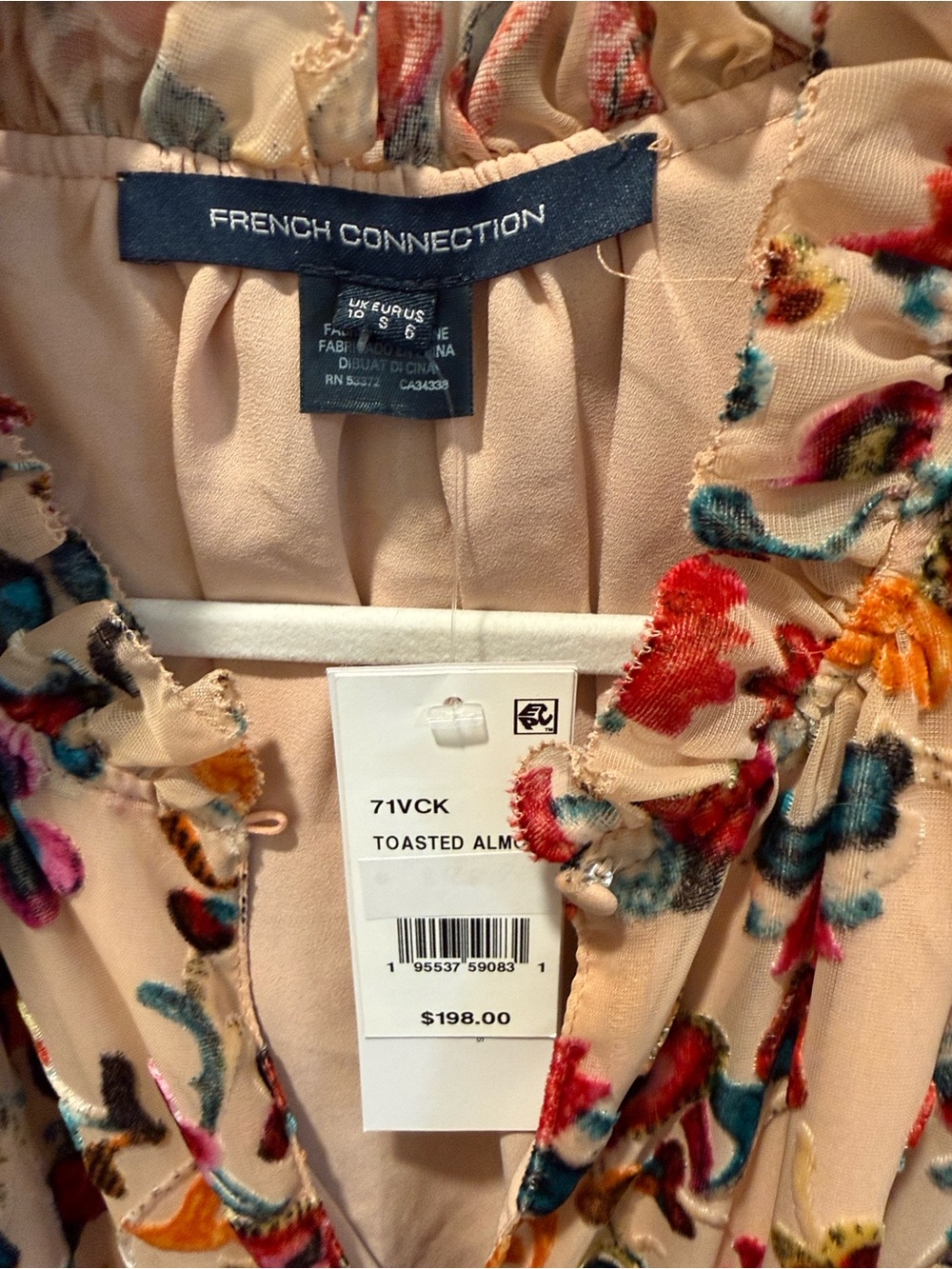 NWT French Connection Women's Avery Long Sleeve Burnout Floral Midi Dress - Picture 5 of 6